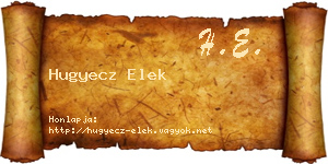 Hugyecz Elek névjegykártya