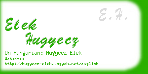 elek hugyecz business card